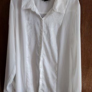 Metaphor brand sheer long-sleeved blouse